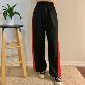 Black High Waisted Side Slit Pants